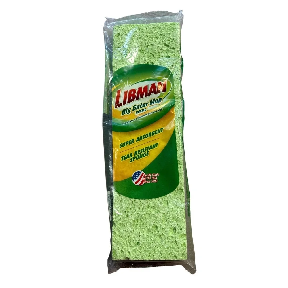 NEW Libman Big Gator Mop Refill Super Absorbent Tear Resistant Sponge Green Home